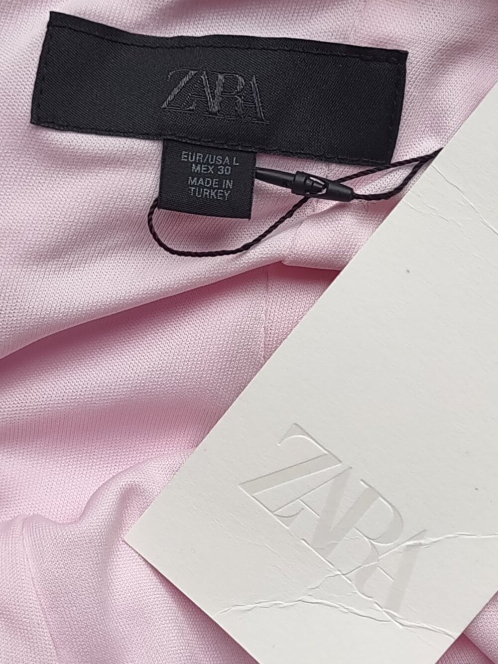 ZARA Pink Halter Mini Dress Pastel Size Large Euro Summer Coquette Indie - Picture 8 of 10